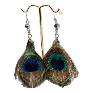 Avenue peacock feather earrings